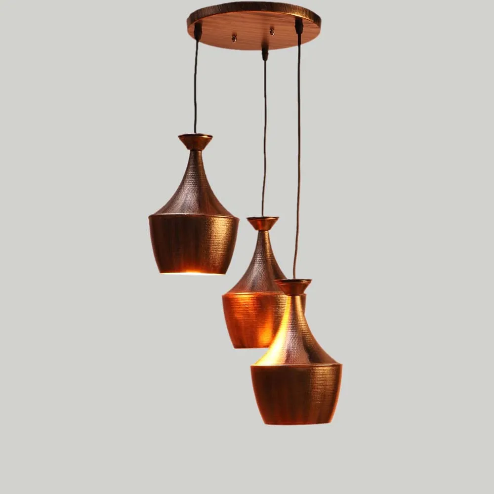 Ancient Motif Golden Cluster Hanging Lights Single Piece