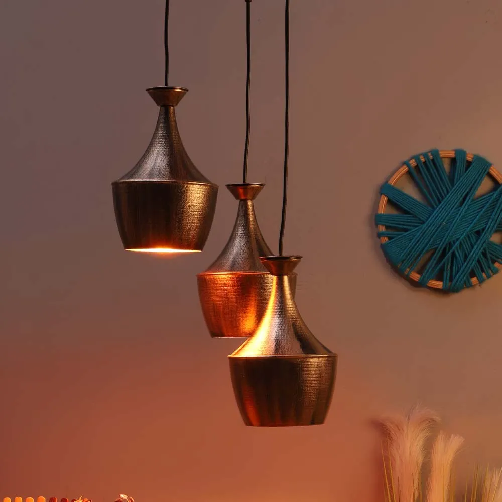 Ancient Motif Golden Cluster Hanging Lights Single Piece