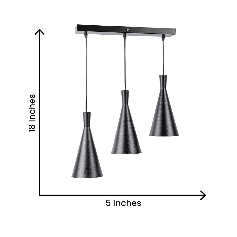 Ancient Motif Golden Tapered Metal Cluster Hanging Light