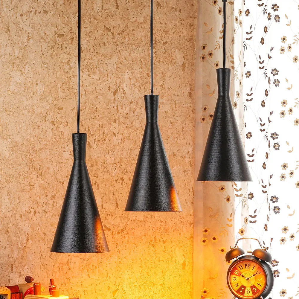 Ancient Motif Golden Tapered Metal Cluster Hanging Light