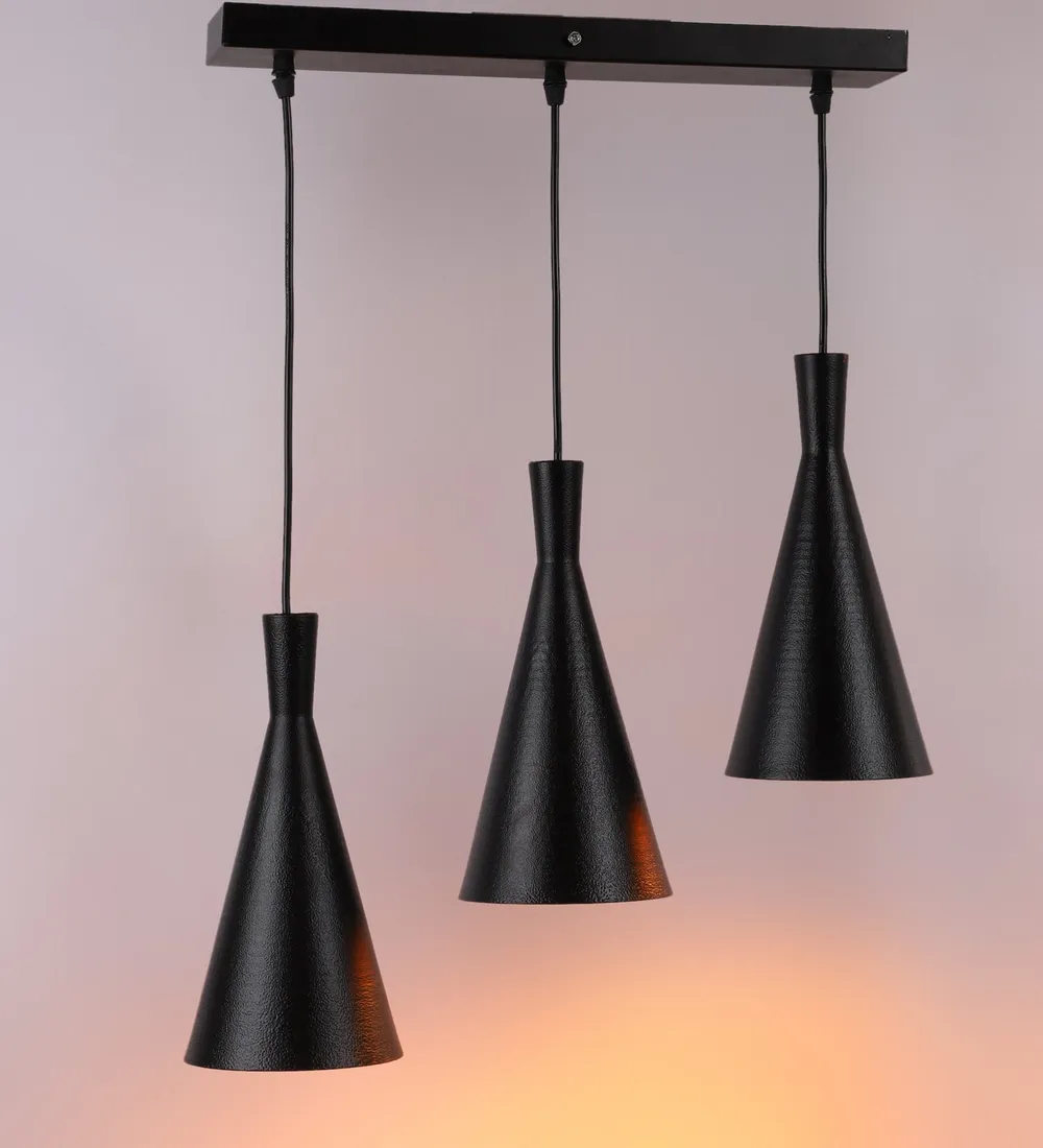 Ancient Motif Golden Tapered Metal Cluster Hanging Light