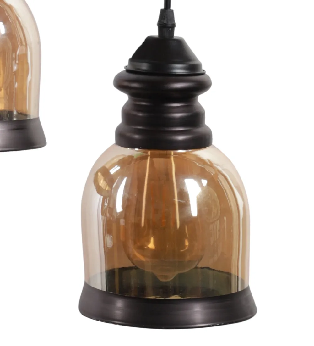 Ancient Royal Motif Inverted Oval Cluster Hanging Light