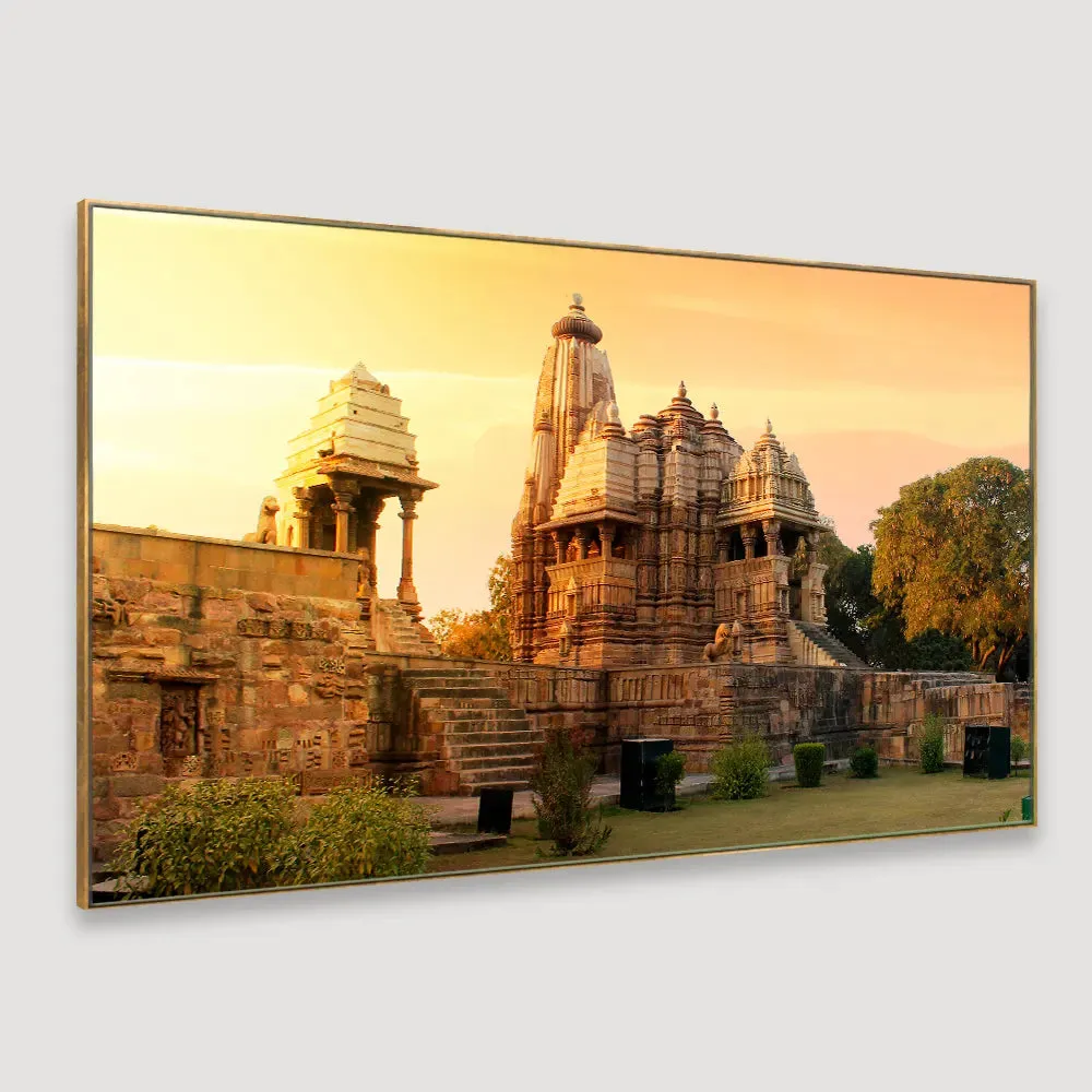 Ancient Temple Khajuraho Framed Wall art With Floating Frame