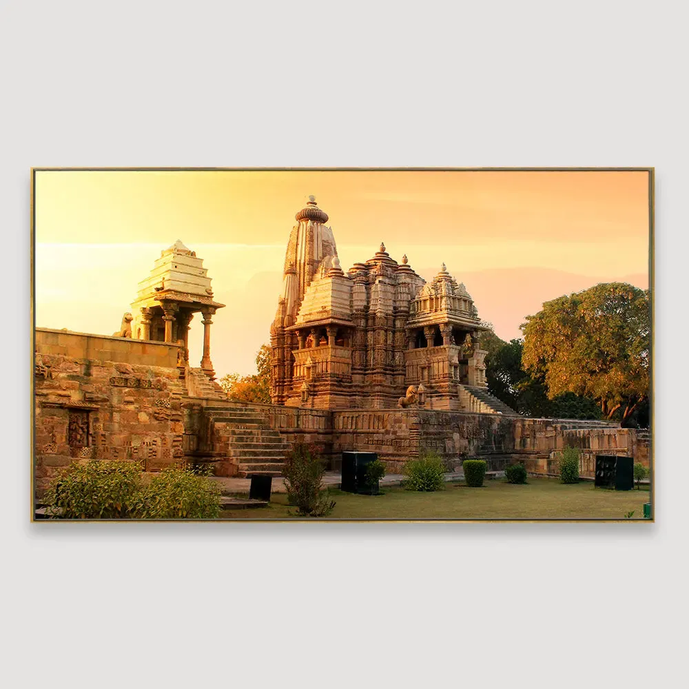 Ancient Temple Khajuraho Framed Wall art With Floating Frame