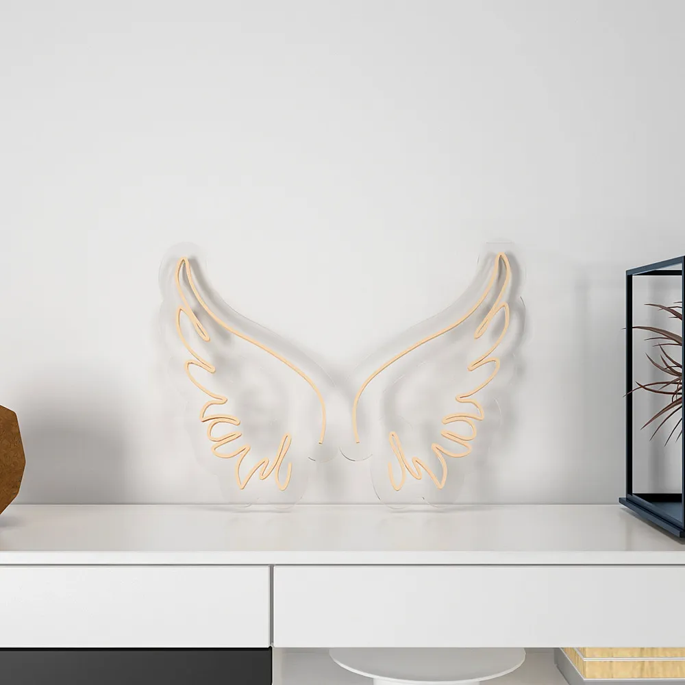Angel Wings Neon LED Light (Available in Multiple Colors) Pink