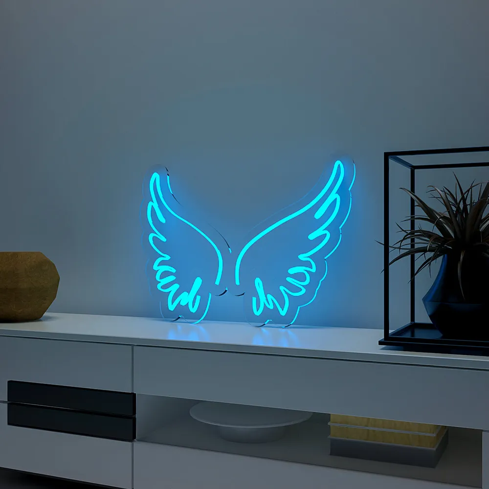 Angel Wings Neon LED Light (Available in Multiple Colors) Pink