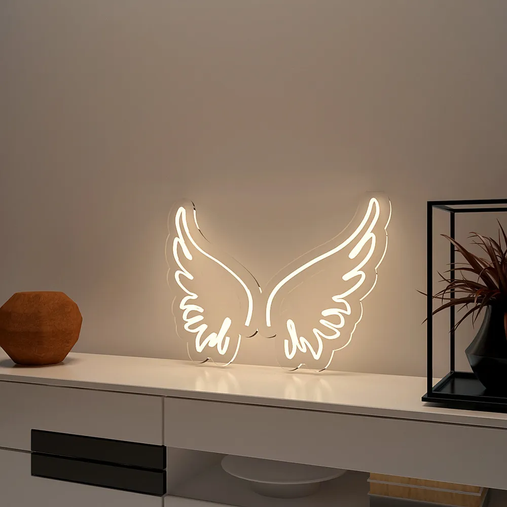 Angel Wings Neon LED Light (Available in Multiple Colors) Pink