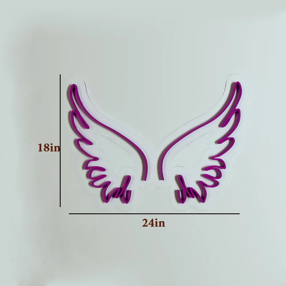 Angel Wings Neon LED Light (Available in Multiple Colors) Pink