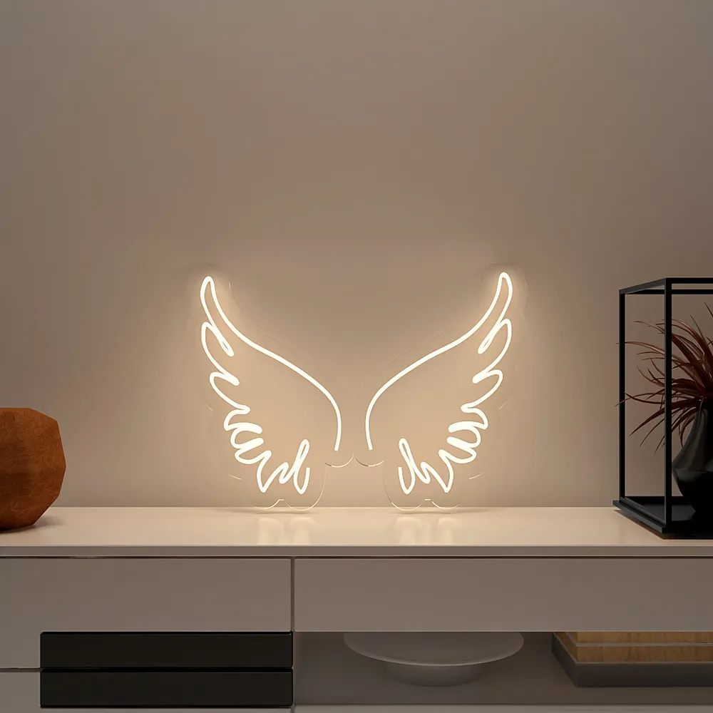 Angel Wings Neon LED Light (Available in Multiple Colors) Pink