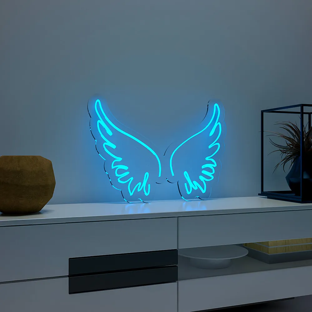 Angel Wings Neon LED Light (Available in Multiple Colors) Pink