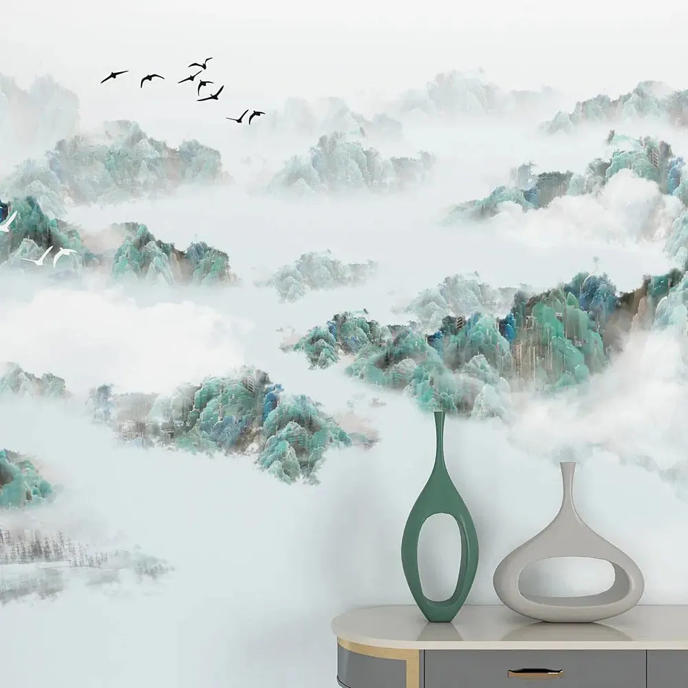 Angelic Green Mountain View Self Adhesive Wall Paper