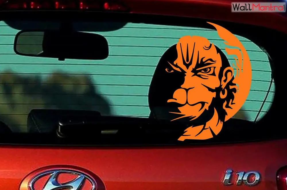 Angry Hanuman Car Sticker, Fits In All Cars