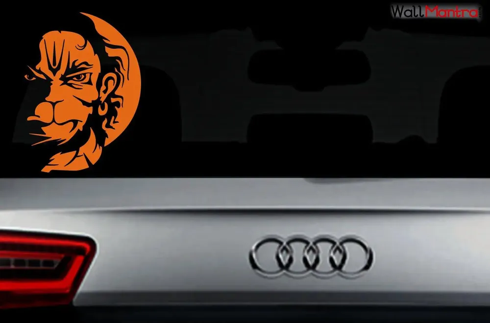 Angry Hanuman Car Sticker, Fits In All Cars