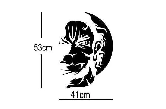 Angry Hanuman Car Sticker, Fits In All Cars