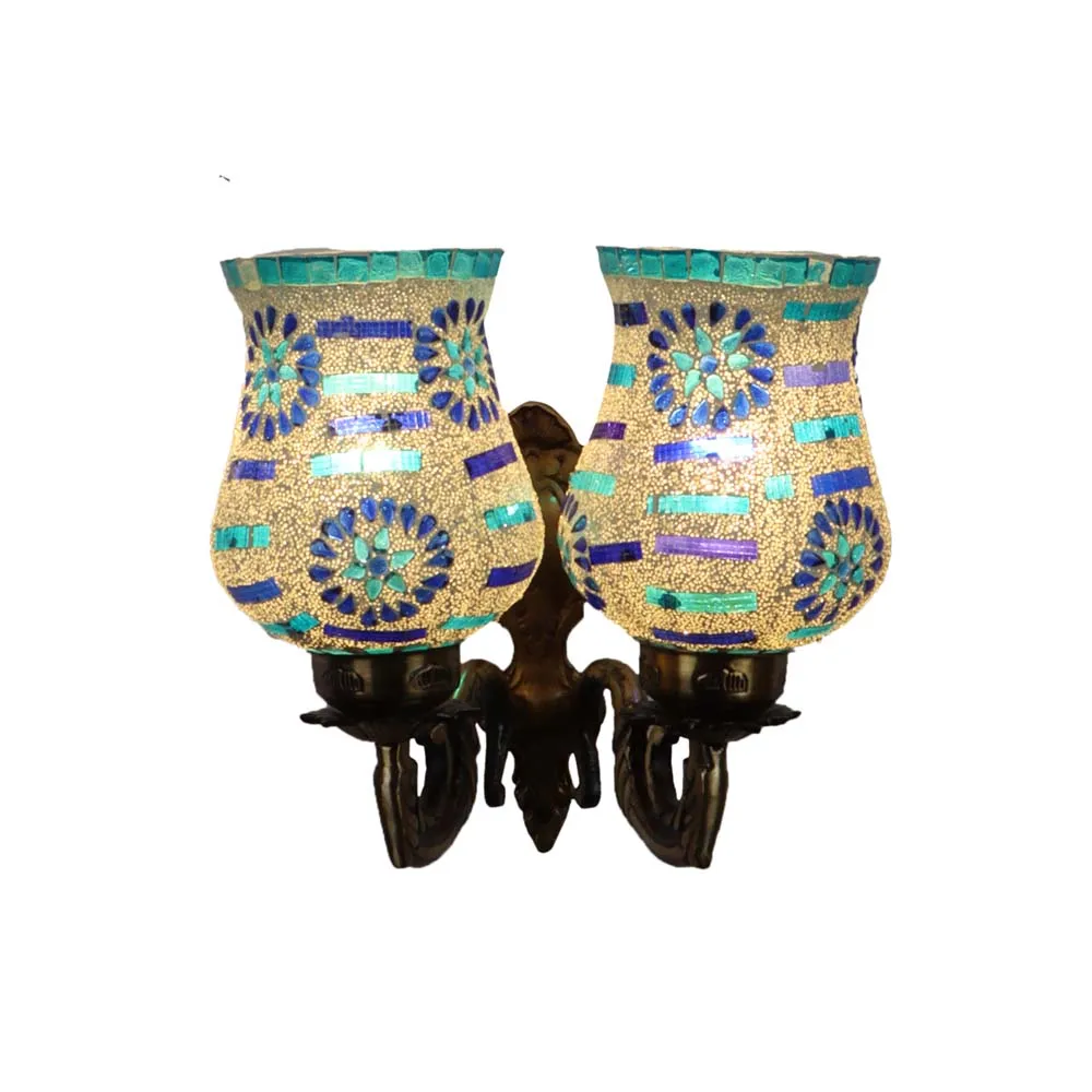 Antique Aluminium Multicolor Flower Wall Lights Single Piece