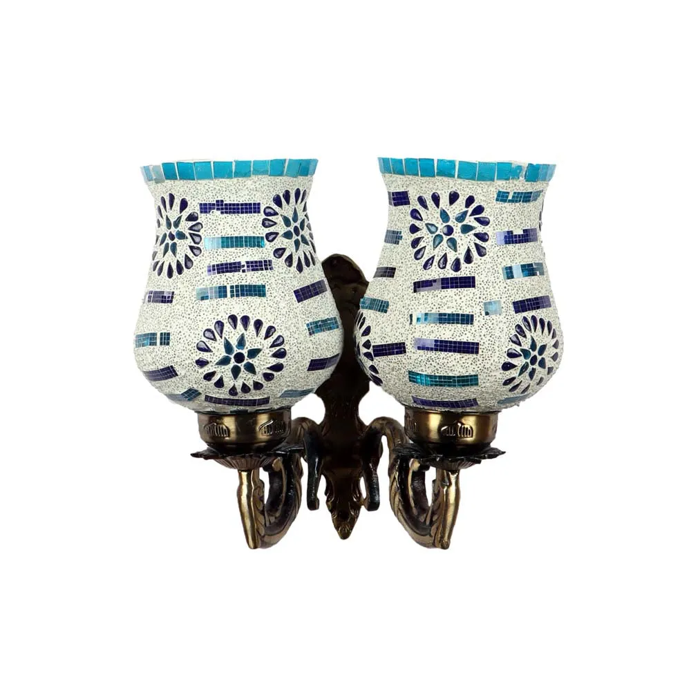 Antique Aluminium Multicolor Flower Wall Lights Single Piece