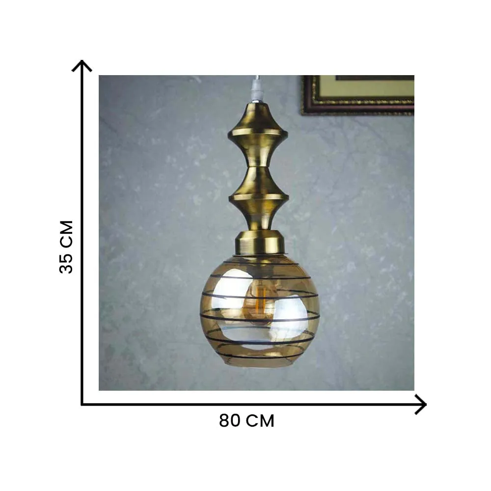 Antique Amber Glass Canopy Pendant Lights