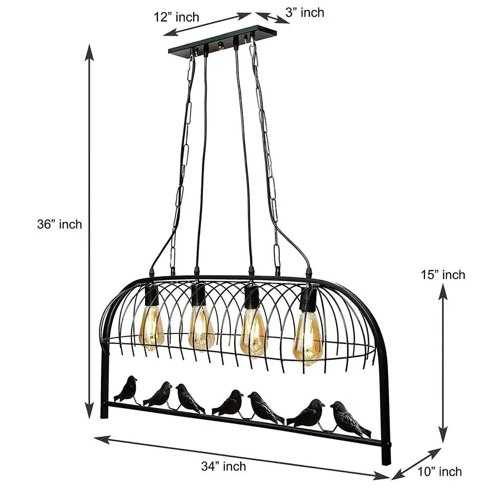 Antique Bird Cage Industrial Hanging Light