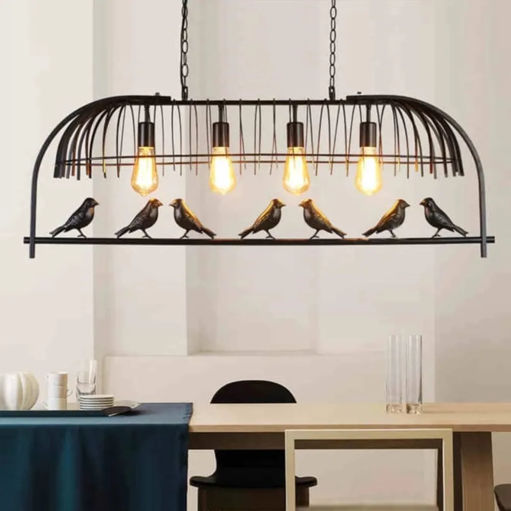 Antique Bird Cage Industrial Hanging Light