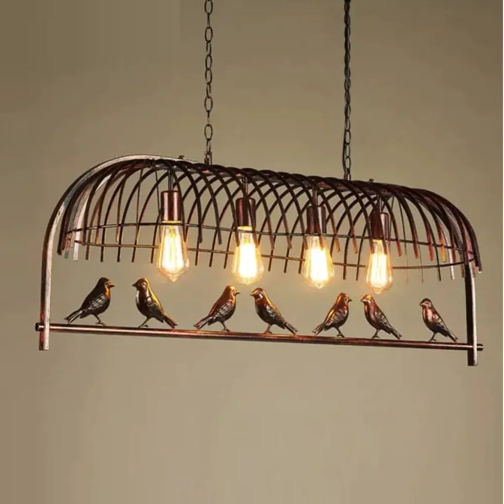 Antique Bird Cage Industrial Hanging Light