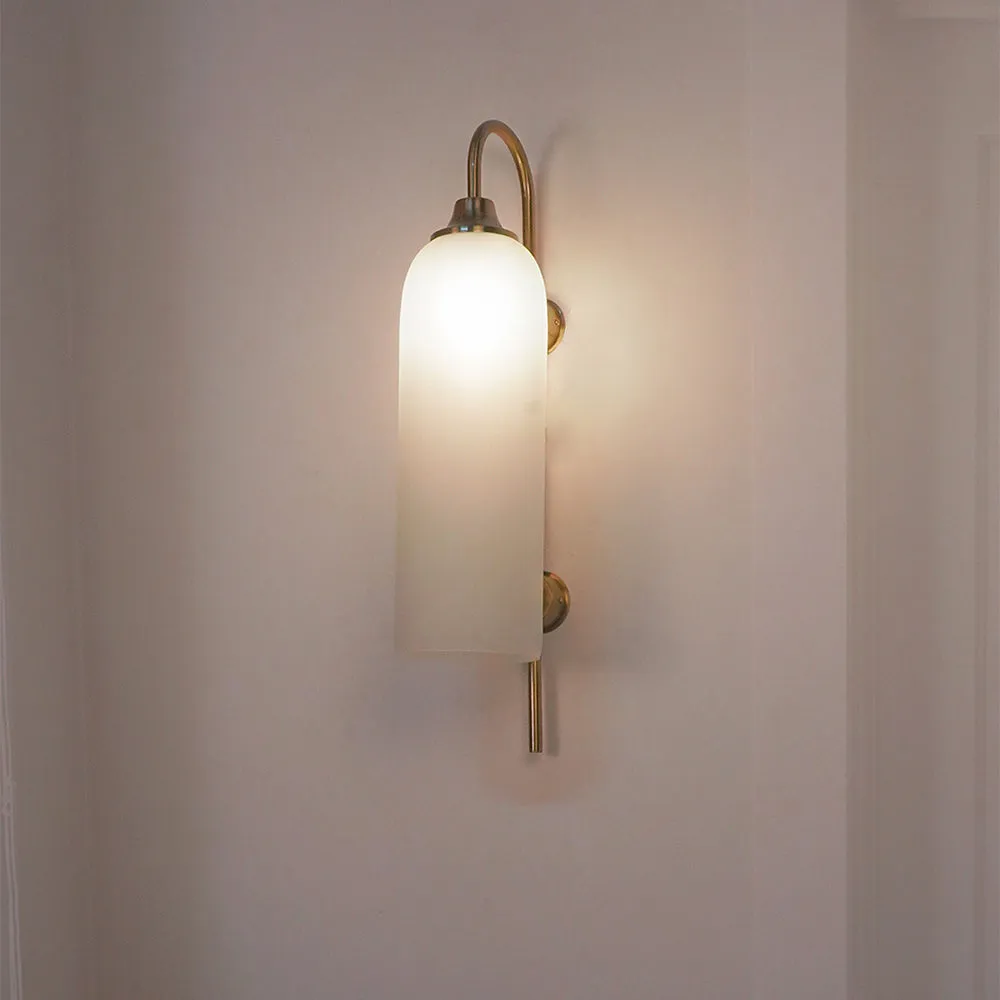 Antique Brass Finish Long Pipe Single Light Wall Sconce