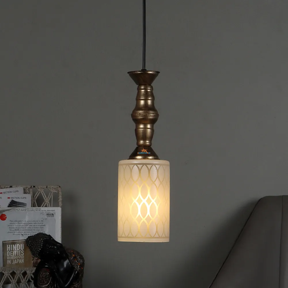 Antique Bronze Hanging Light in AT (Yellow, Pack of 3)