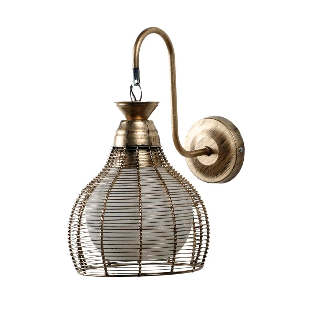 Antique Caged Black metal finish Wall Light ( Bulb included)