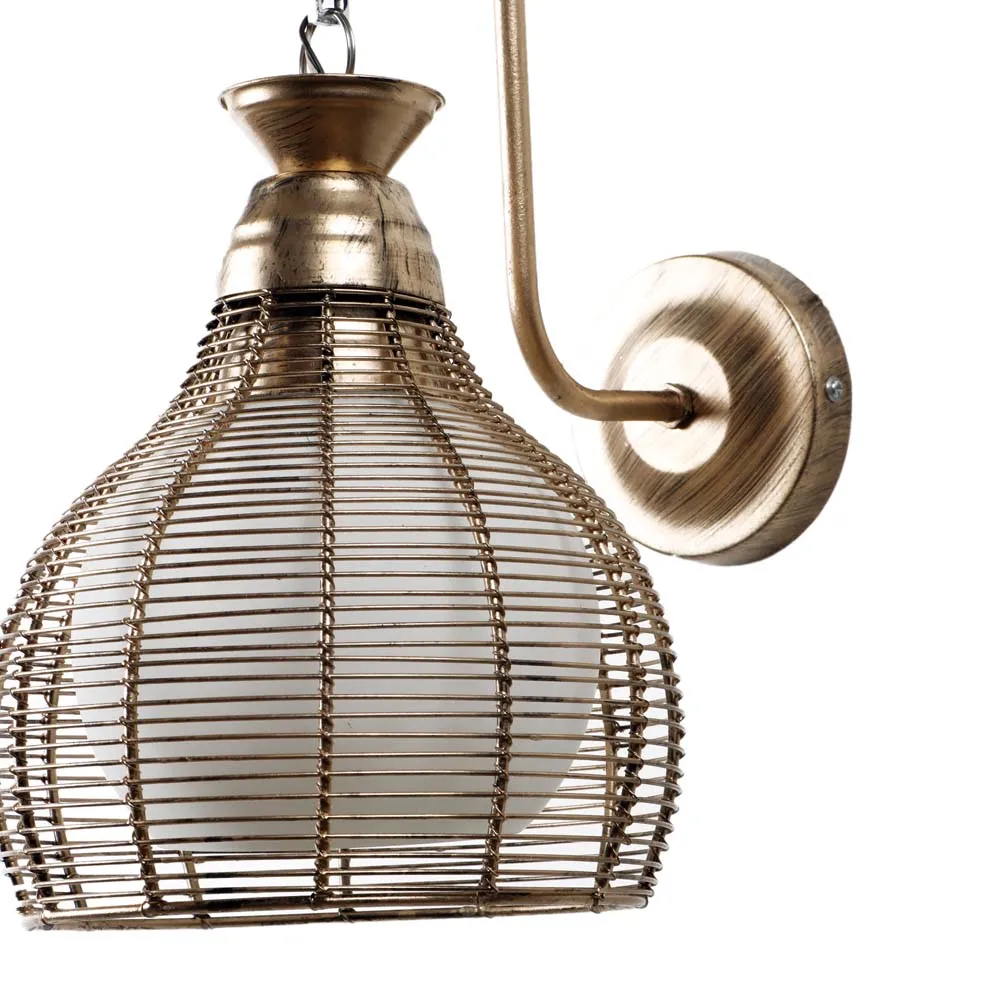 Antique Caged Black metal finish Wall Light ( Bulb included)