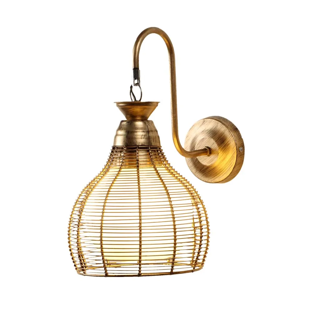 Antique Caged Black metal finish Wall Light ( Bulb included)