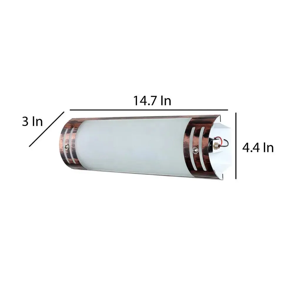 Antique Copper Finish Frosted Glass Bathroom Light