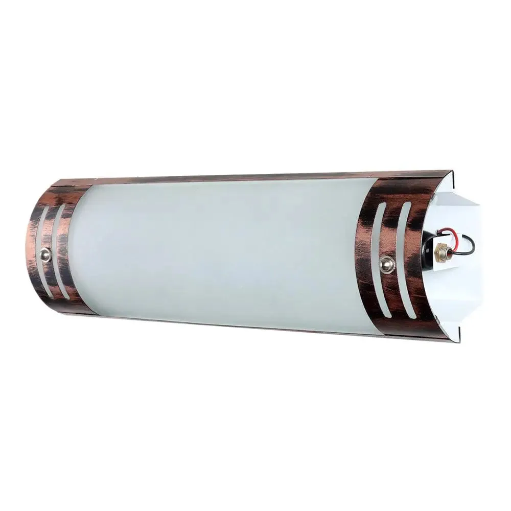 Antique Copper Finish Frosted Glass Bathroom Light