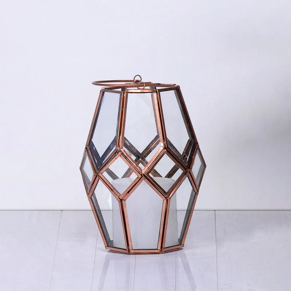 Antique Copper Finish Glass Bowl Lantern