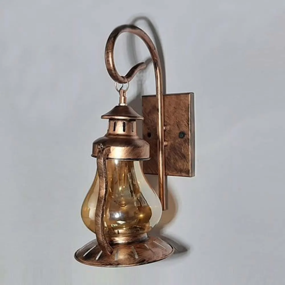 Antique Copper lantern Rustic Wall Light Fixtures, Oil Rubbed Rust Finish Single Piece