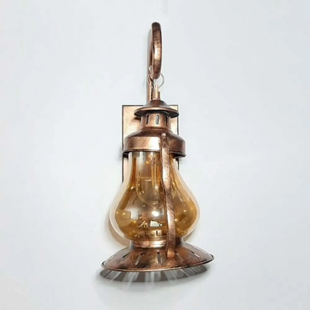 Antique Copper lantern Rustic Wall Light Fixtures, Oil Rubbed Rust Finish Single Piece