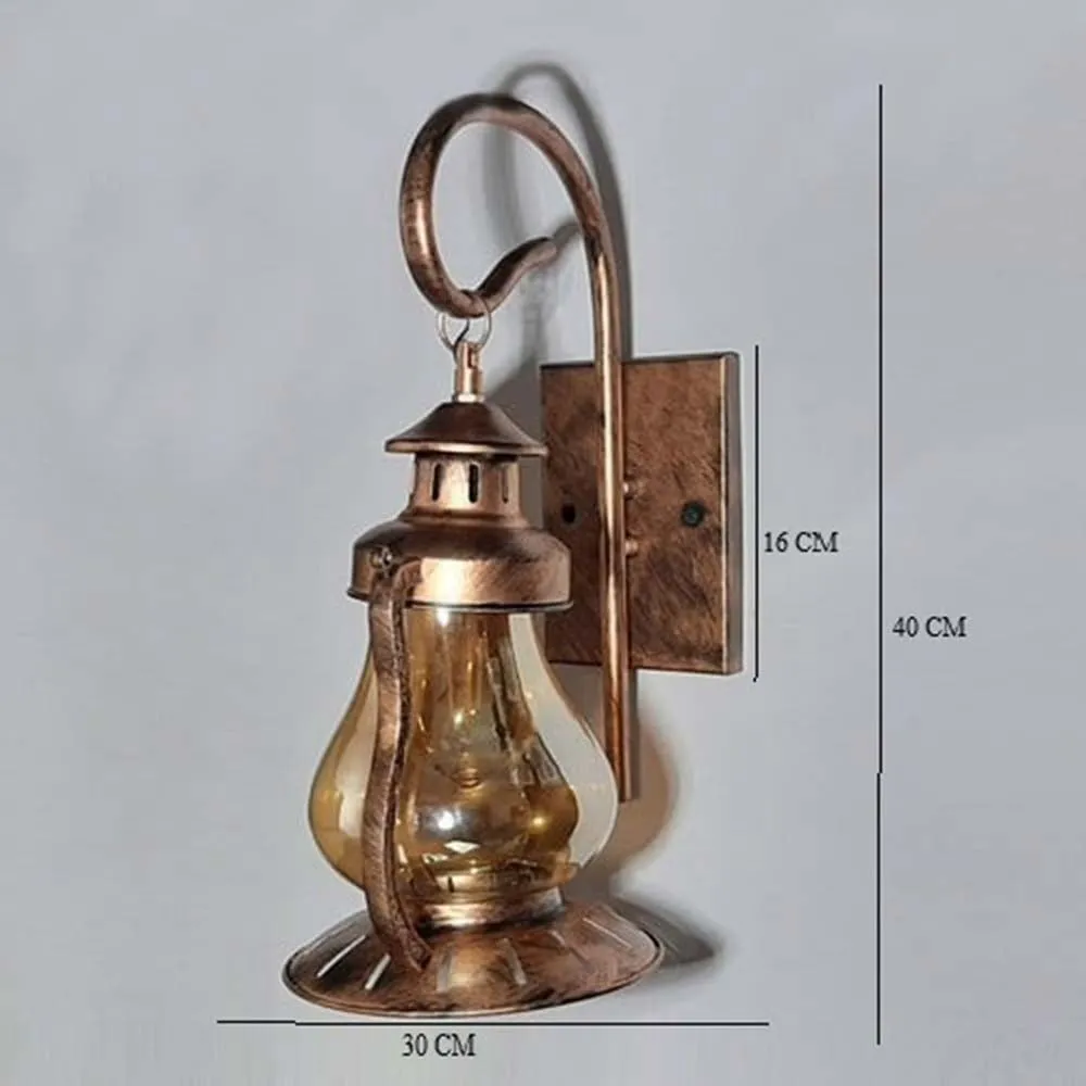 Antique Copper lantern Rustic Wall Light Fixtures, Oil Rubbed Rust Finish Single Piece