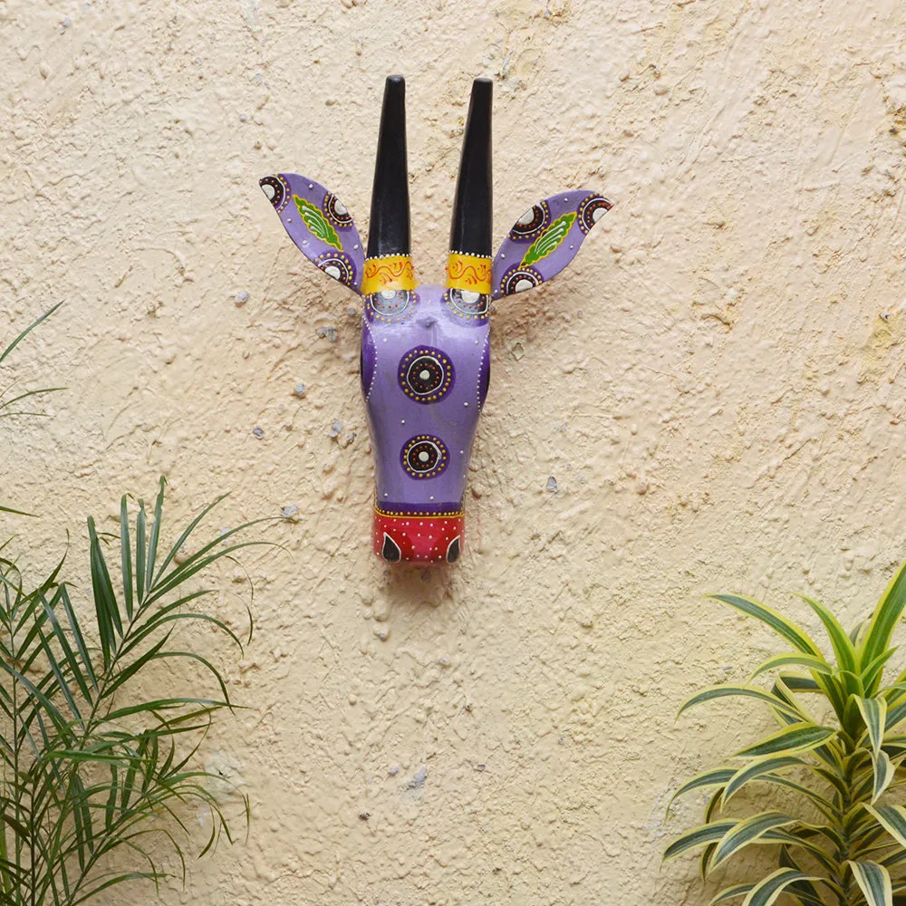 Antique Cow Face Wooden Wall Decor