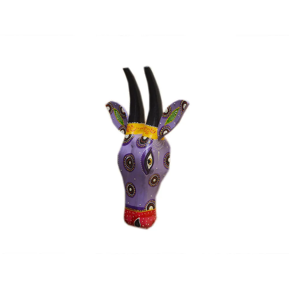 Antique Cow Face Wooden Wall Decor