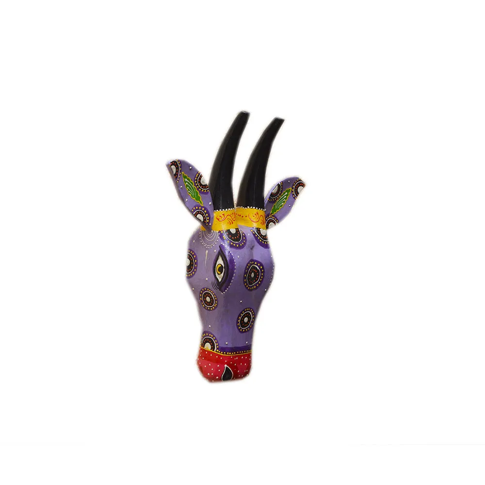Antique Cow Face Wooden Wall Decor