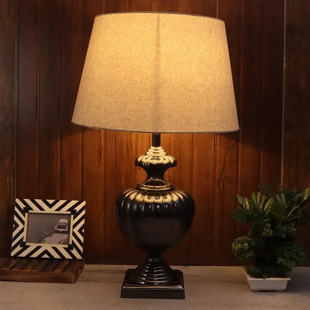 Antique Designer Aluminium Black Table Lamp