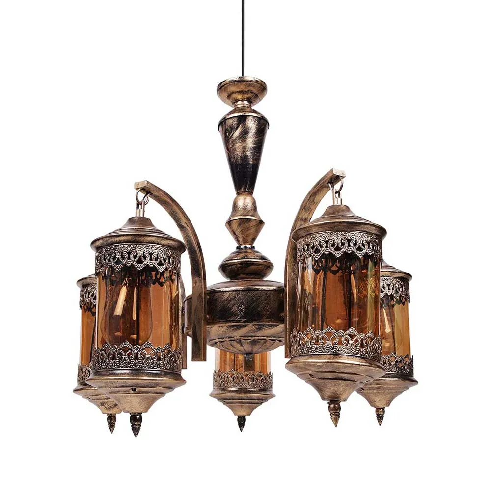 Antique Designer Brass Finish Gold Chandelier