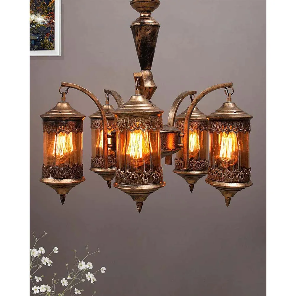 Antique Designer Brass Finish Gold Chandelier