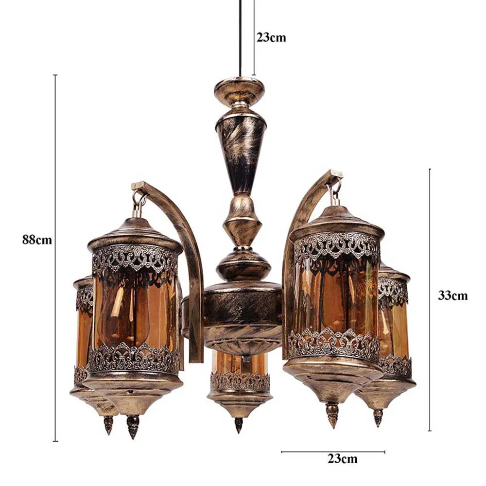 Antique Designer Brass Finish Gold Chandelier