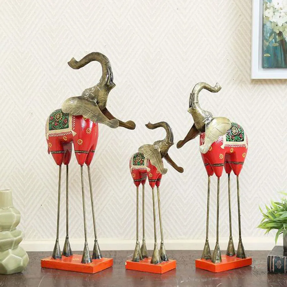 Antique Designer Elephant Figurines / Showpiece Set Of 3