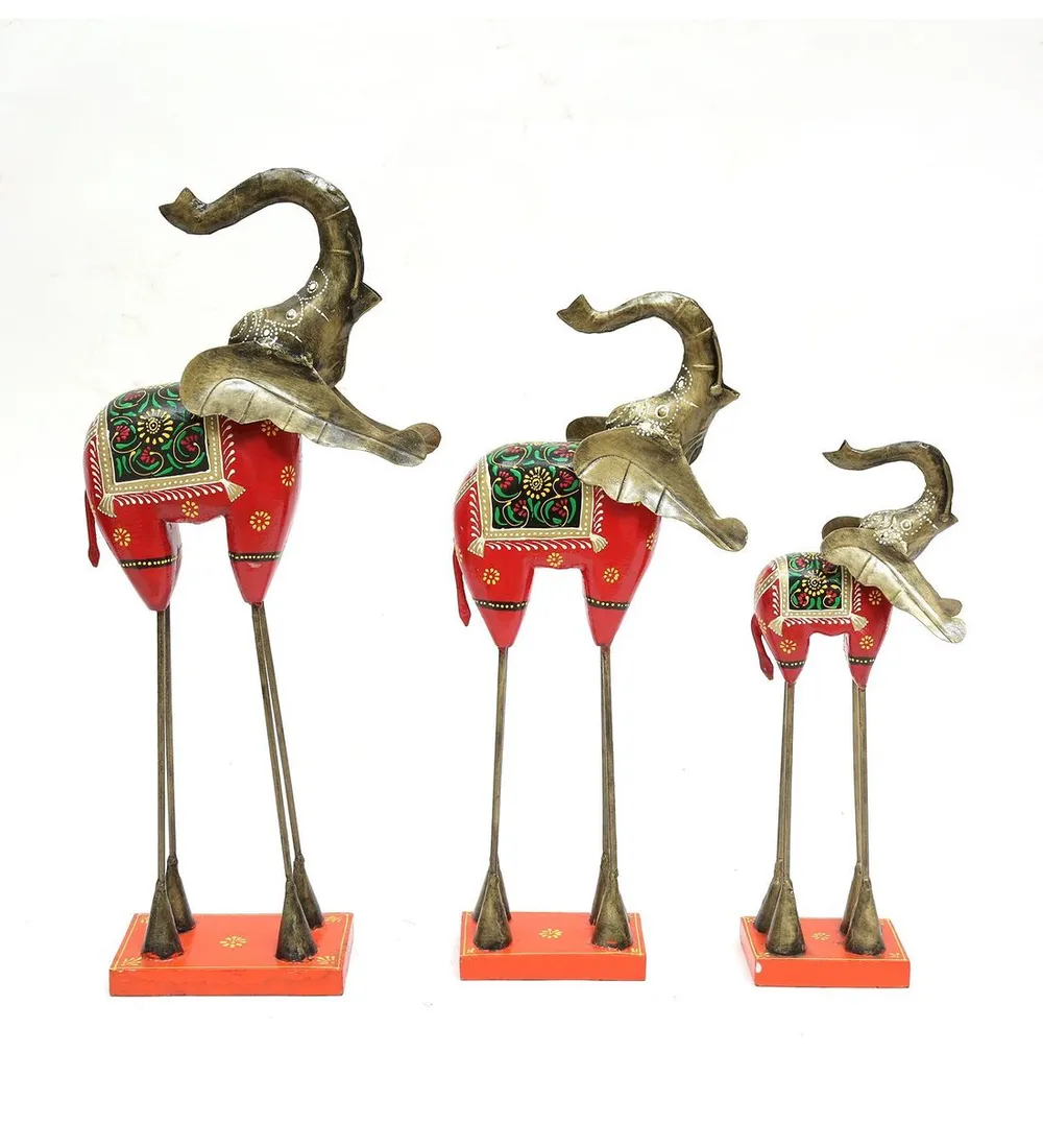 Antique Designer Elephant Figurines / Showpiece Set Of 3