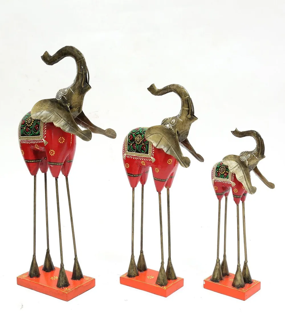 Antique Designer Elephant Figurines / Showpiece Set Of 3