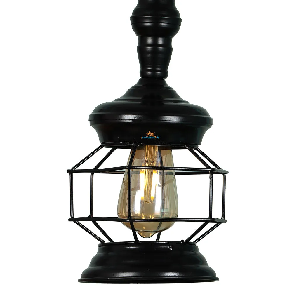 Antique Jaal Black Metal Hanging Light Without Glass