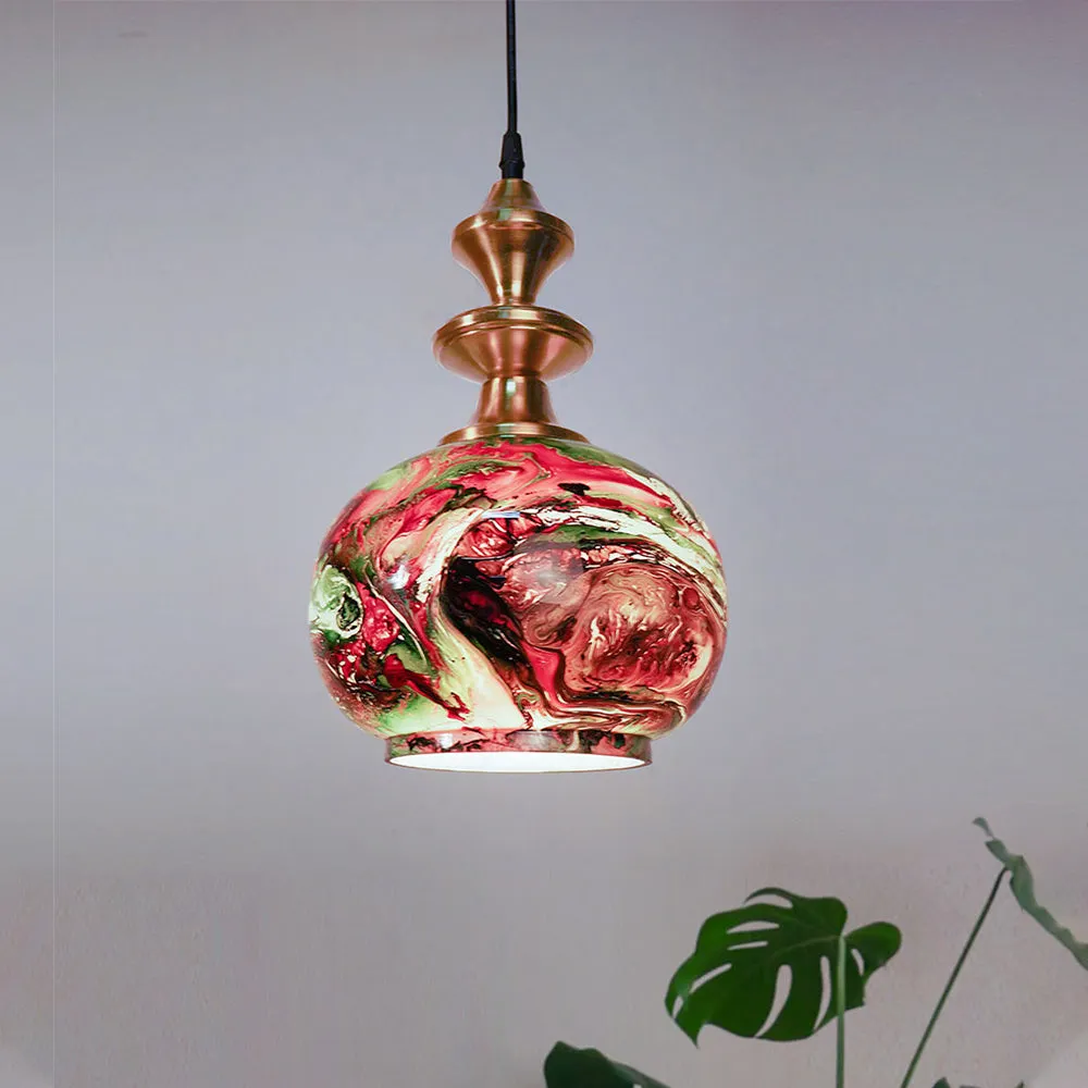 Antique Marble Globe Black Classy Glass Ceiling Hanging Light