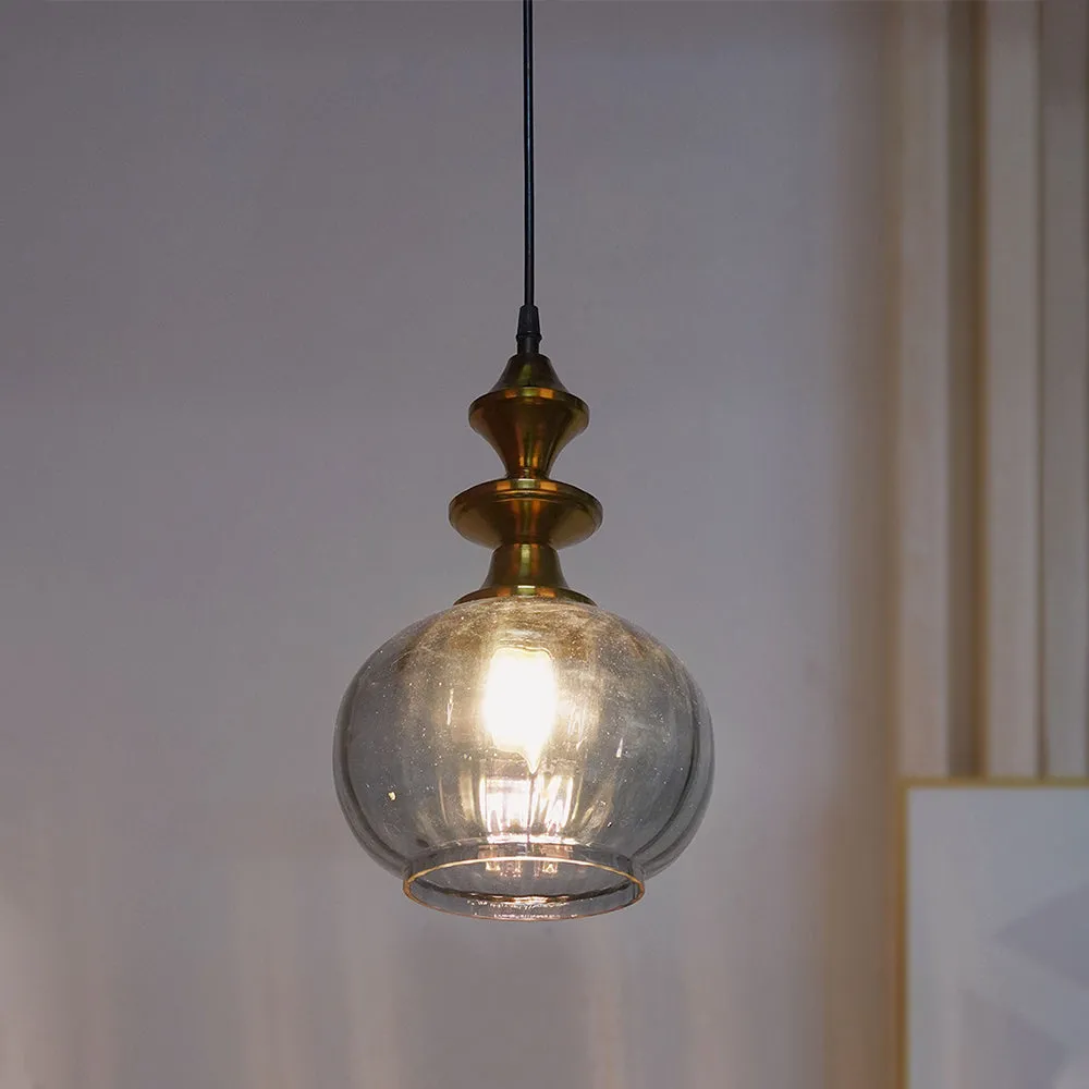 Antique Marble Globe Smoke Classy Glass Ceiling Hanging Light