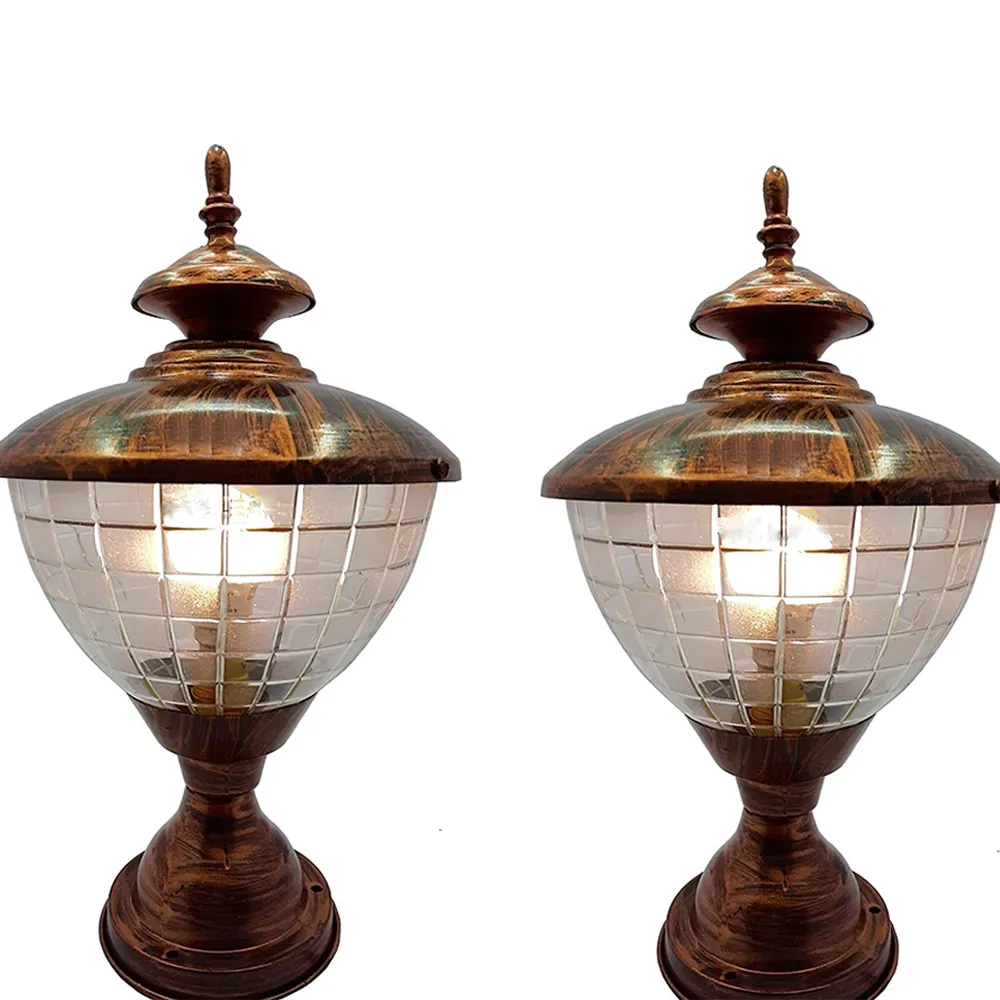 Antique Motif Copper Outdoor Lamp Single Piece
