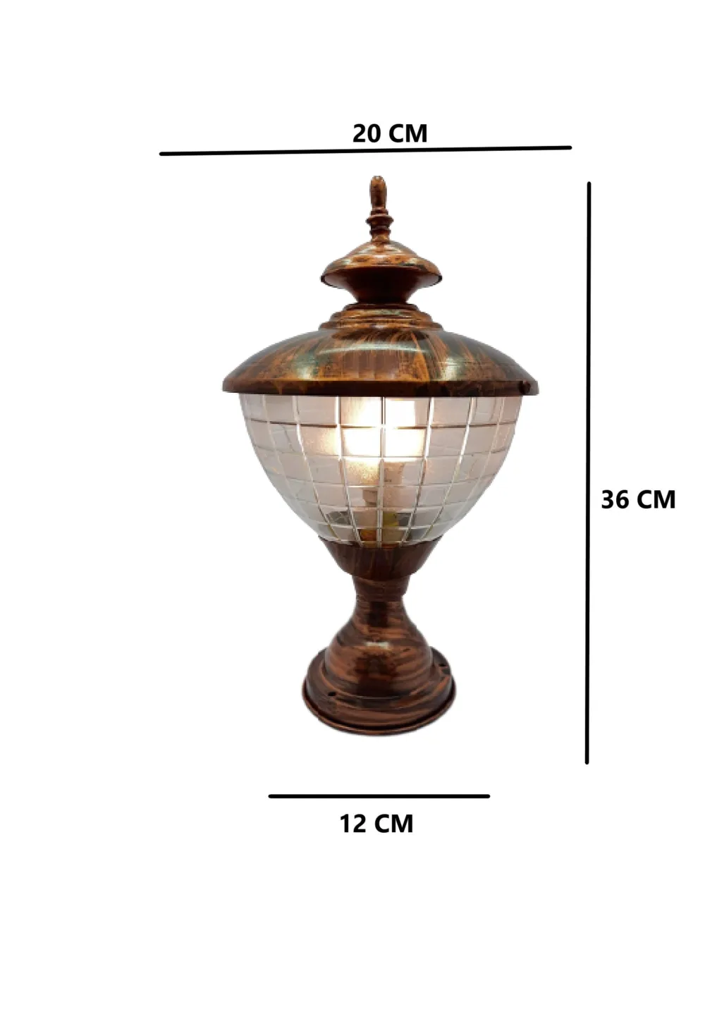 Antique Motif Copper Outdoor Lamp Single Piece